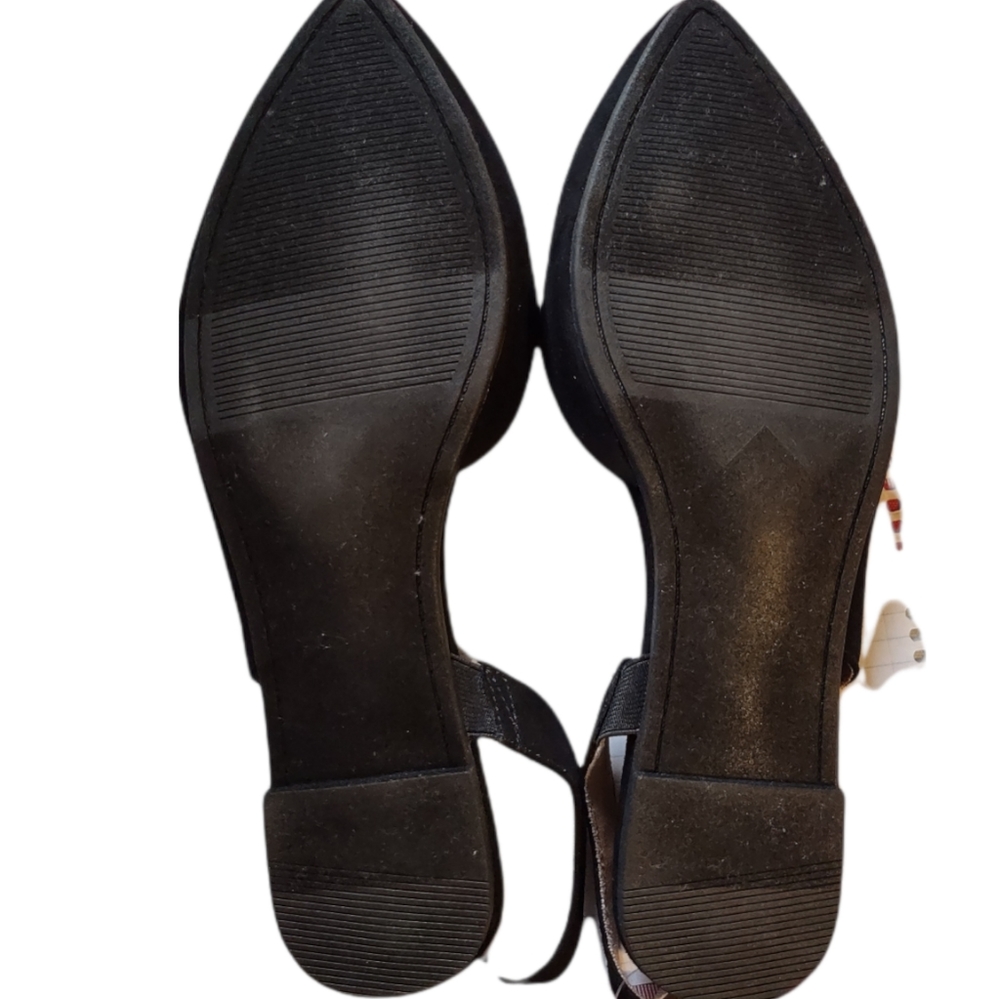 Torrid Black Faux Suede V Cut Slingback Flats Size 9W - Picture 8 of 10